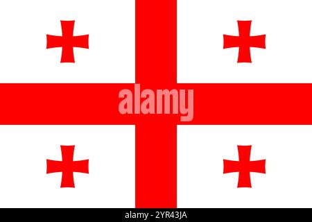 Georgia flag in official colors, dimensions and aspect ratio. Vector flag symbolizing national pride, identity, heritage, patriotism and authority Stock Vector