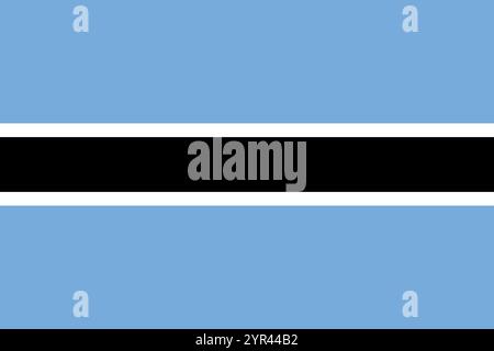 Botswana flag in official colors, dimensions and aspect ratio. Vector flag symbolizing national pride, identity, heritage, patriotism and authority Stock Vector