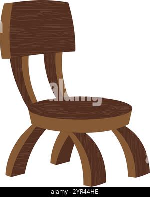 Comfortable wooden chair vector illustration with isolated background. Stock Vector