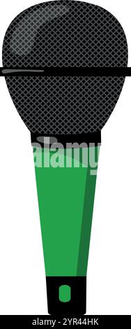 Stage microphone with cable. Sound recording equipment. Retro microphone. Vector illustration. microphone icon of color style design vector template Stock Vector