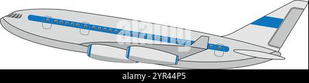 A popular short to medium haul jet. Airplane passenger travel icon. Aeroplane vector icon aircraft isolated symbol shape.A flying airplane vector. Stock Vector