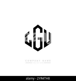 LGU letter logo design for technology company. LGU logo design black ...