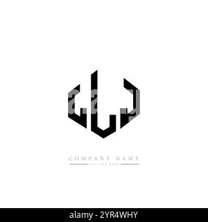 LLJ letter logo design with polygon shape. LLJ polygon and cube shape logo design. LLJ hexagon vector logo template white and black colors. LLJ monogr Stock Vector