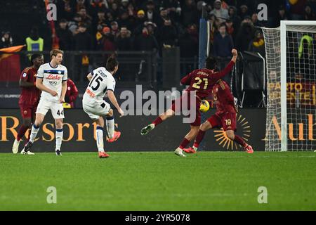 Marten de Roon of A.S. Roma scores the goal for 1-0 during the UEFA ...