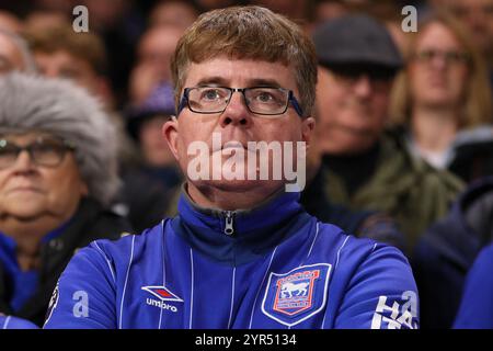 Ipswich Town fan - Nottingham Forest v Ipswich Town, Premier League, City Ground, Nottingham, UK - 30th November 2024  Editorial Use Only - DataCo restrictions apply Stock Photo