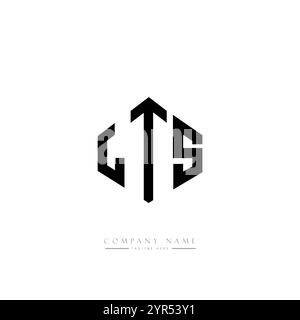 LTS letter logo design with polygon shape. LTS polygon and cube shape logo design. LTS hexagon vector logo template white and black colors. LTS monogr Stock Vector