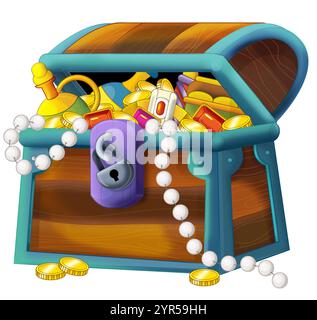 Cartoon element treasure chest on white background - illustration for the kids Stock Photo