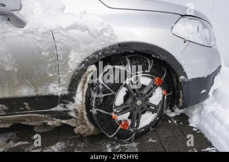 Car snow chains Stock Photo