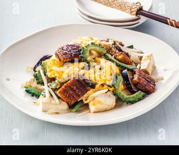 Eel and bitter gourd champuru Stock Photo