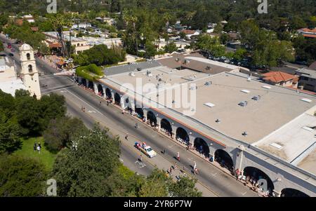 JULY 4, 2019, OJAI, CA., USA - Birds eye (Drone) view of 4TH of July, Ojai California Stock Photo