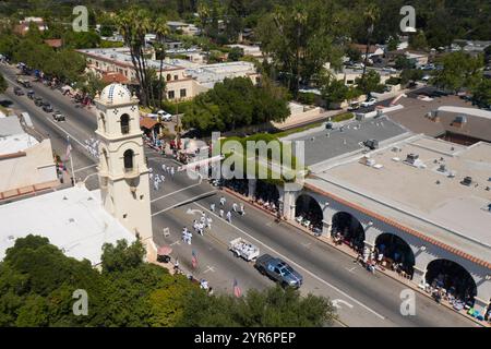 JULY 4, 2019, OJAI, CA., USA - Birds eye (Drone) view of 4TH of July, Ojai California Stock Photo