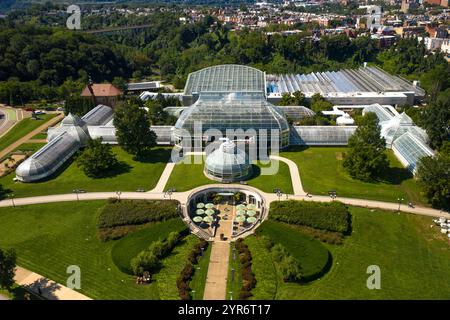 SEPTEMBER, 2021, PITTSBURGH, PA, USA - Aerial view of Phipps Conservatory and Botanical Gardens, Pittsburgh, PA Stock Photo