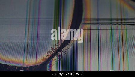 Noise artifacts. Matrix deformation. Display glitch defect overlay ...