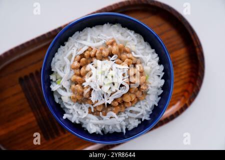 Natto and shirasu rice Stock Photo - Alamy