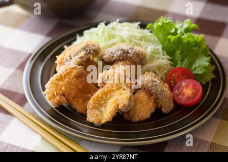 Fried Daikoku Shimeji Mushrooms Stock Photo