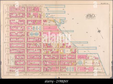 Bounded by E. 25th Street, Avenue A, E. 20th Street, Avenue B, E. 18th Street, Avenue C. E. 16th Street, Avenue D, E. 14th Street and Second Avenue, Plate 15 1897 by Bromley, George Washington Stock Photo