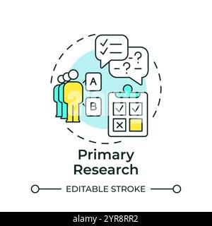 Primary research multi color concept icon Stock Vector