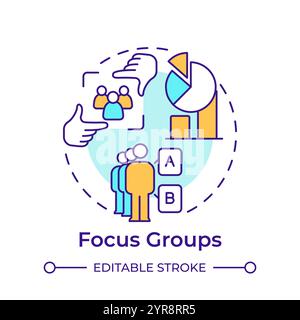 Focus groups multi color concept icon Stock Vector
