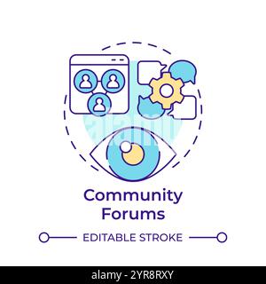Community forums multi color concept icon Stock Vector