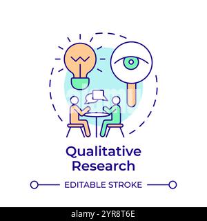 Qualitative research multi color concept icon Stock Vector