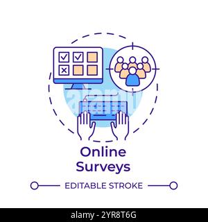 Online surveys multi color concept icon Stock Vector