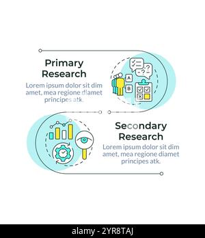 Different market research types infographic vertical sequence Stock Vector