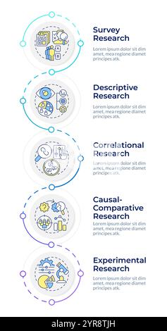 Quantitative research different types infographic design template Stock Vector