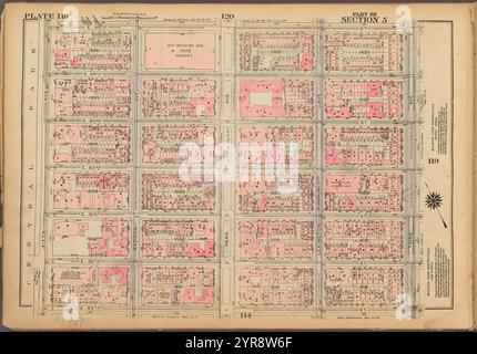 Plate 118, Part of Section 5: [Bounded by E. 95th Street, Third Avenue, E. 89th Street and (Central Park) Fifth Avenue] 1927 Stock Photo