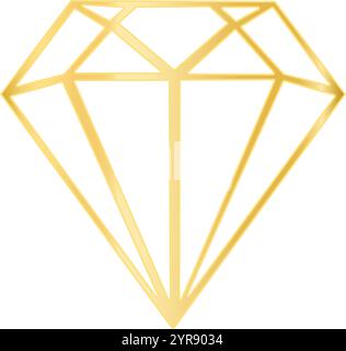 Minimalist diamond outline icon luxury gemstone symbol design Stock Vector