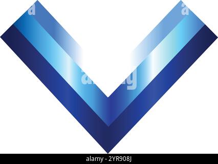 Blue geometric V shape logo modern corporate brand symbol Stock Vector