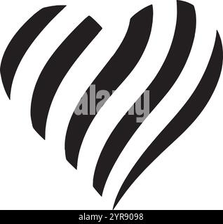 Abstract striped heart shape modern love symbol graphic design Stock Vector