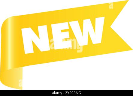 New ribbon yellow sign modern Stock Vector
