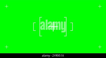 Green chromakey background with tracking cross marks. Perfect for adding VFX in videos. Vector flat illustration for professional production. Stock Vector