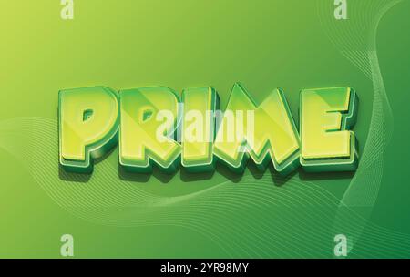 Vector Style 3D Prime Text Effect Stock Vector