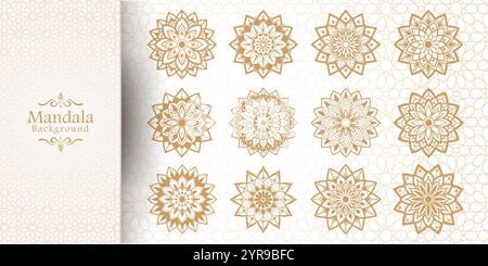 Luxury mandala background with golden arabesque pattern Arabic Islamic style Stock Vector