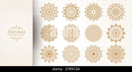 Luxury mandala background with golden arabesque pattern Arabic Islamic style Stock Vector