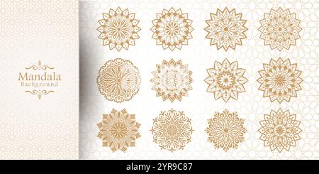 Luxury mandala background with golden arabesque pattern Arabic Islamic style Stock Vector