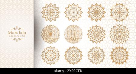 Luxury mandala background with golden arabesque pattern Arabic Islamic style Stock Vector