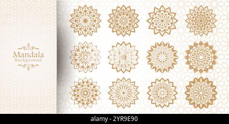 Luxury Golden Mandala Background with Arabic Style Stock Vector