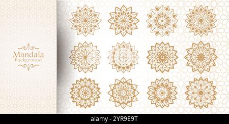 Luxury Golden Mandala Background with Arabic Style Stock Vector