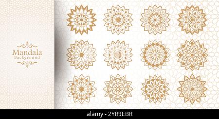 Luxury Golden Mandala Background with Arabic Style Stock Vector