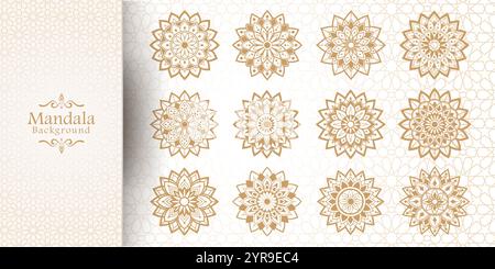 Luxury Golden Mandala Background with Arabic Style Stock Vector
