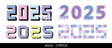 Unique retro 2025 number design Stock Vector