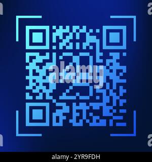 2025 QR code icon. Happy New Year pixelated illustration for greeting card Stock Vector