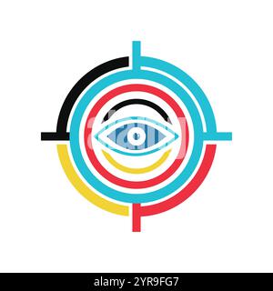 eye target icon logo design template Stock Vector