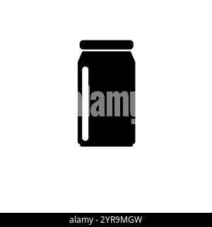 Aluminum Can, Soda Drink, Beer Solid Flat Vector Icon Isolated on White Background. Stock Vector