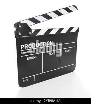 Clapper board isolated on white background Stock Photo
