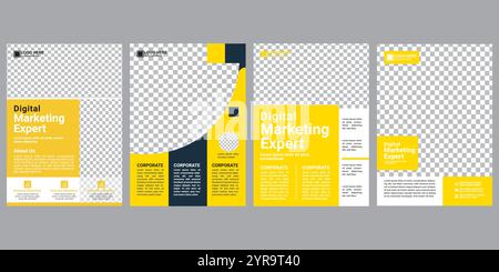 Digital marketing flyer design, business poster template, corporate flyer background Stock Vector