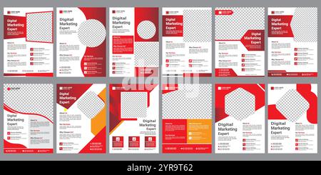 Digital marketing flyer design, business poster template, corporate flyer background Stock Vector