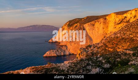 Magnificent limestone cliffs on the island of Zakynthos, Greece Stock Photo